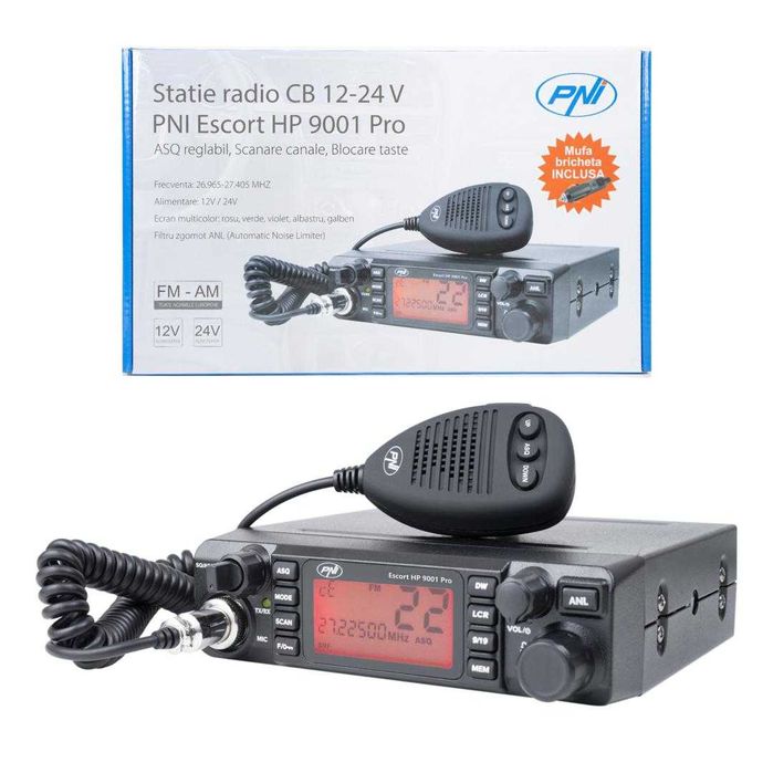 Statie radio CB PNI Escort HP 9001 PRO ASQ reglabil 12V 24V Multicolor