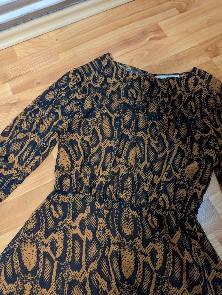 Rochie mătase animal print