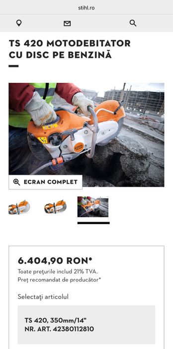 Stihl TS 420 Motodebitator cu disc benzina stare perfecta