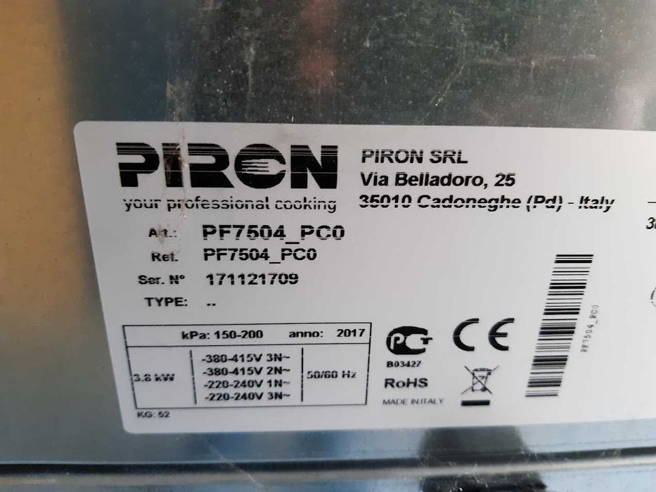 Cuptor electric PIRON 4 tavi GN1/1 analog, 400V, 6,3 kW