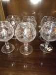 Set 6 pahare de cristal și 2 bomboniere, vintage