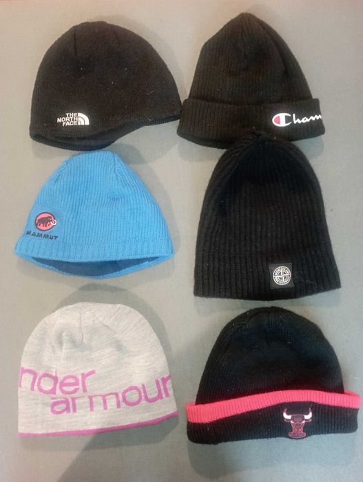 шапки зимни nort face mammut puma adudas nike adidas milan barca under