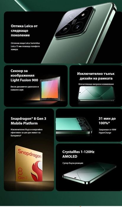 Нов Xiaomi 14 12/512GB Черен  Global version!