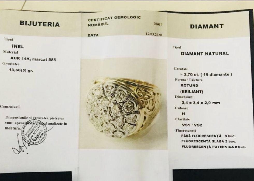 Inel cu diamante