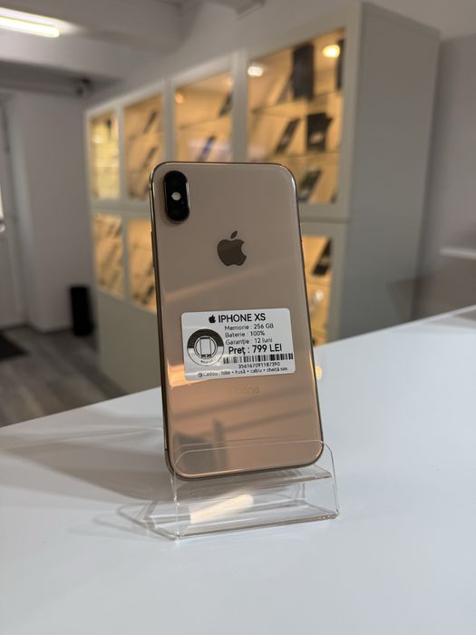   iPhone XS gold 256 gb ! 100% ! Garantie 12 luni + cadou