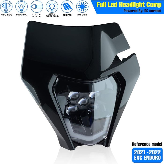 Far LED moto, universal, E-mark, pentru Enduro / Supermoto / Motocross