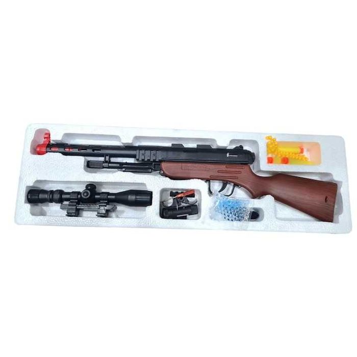 Pusca de jucarie 55cm,cu luneta si laser,gloante moi si bile gel,noua