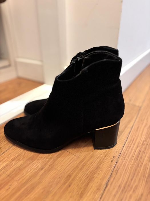 Botine piele intoarsa negru marimea 38