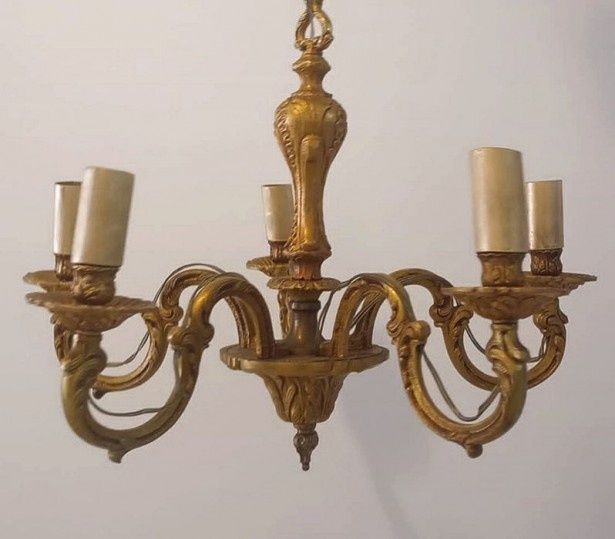 Candelabru din bronz masiv in stilul francez Empire cu 5 brate piesa c