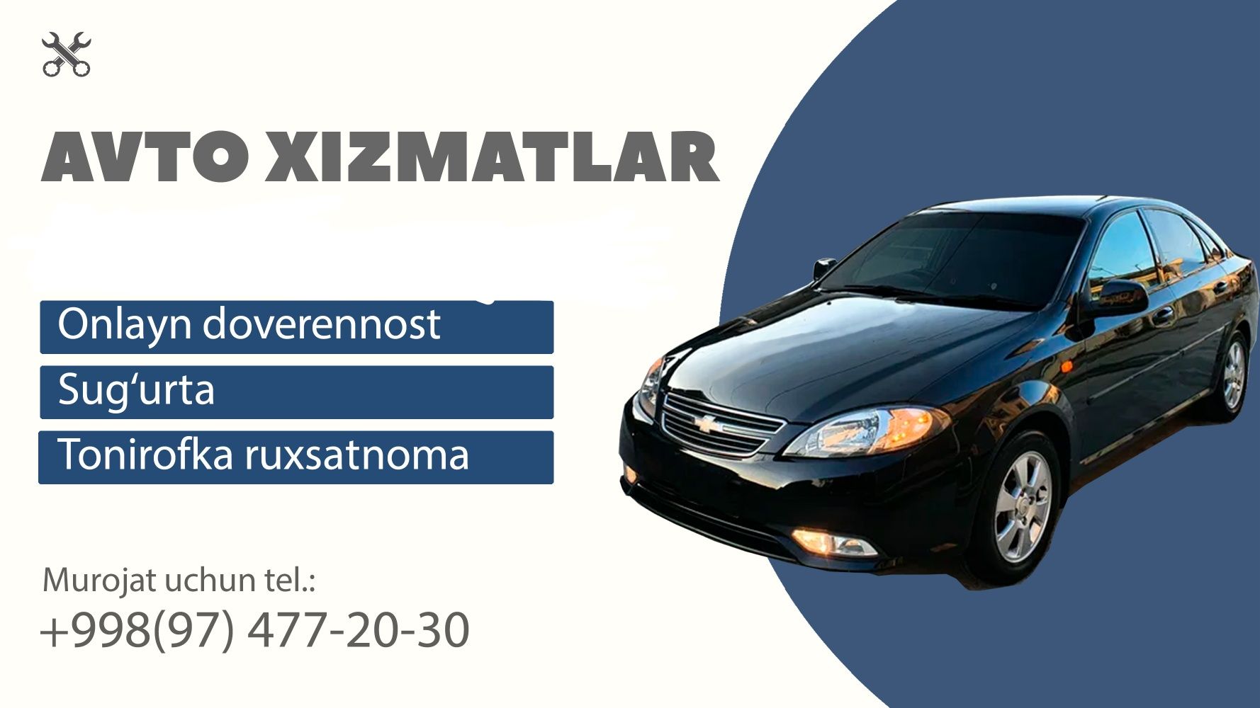 Avto xizmatlarni taklif qilamiz