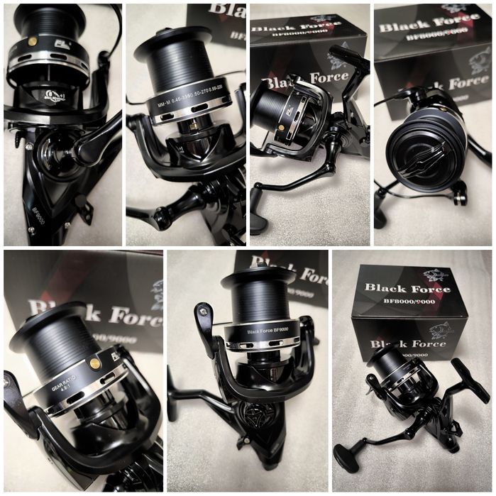 SET 4 Lansete FLX8 3.90M 3Segmente 3.5LBS + 4 Mulinete FL BLACK F 9000