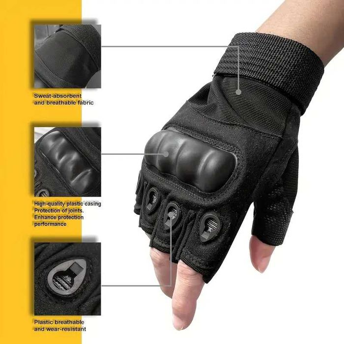 Manusi tactice fara degete pt Vanatoare, Airsoft, Moto ATV, Ciclism