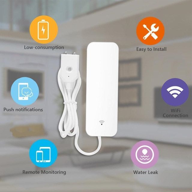 Tuya Smart WiFi или ZigBee НОВ Сензор за засичане теч/наводненение