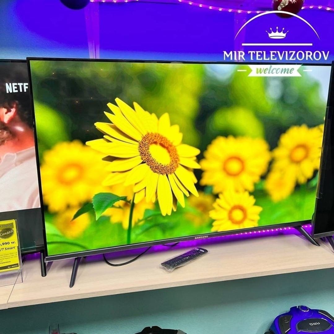Новый огромный телевизор тонкий с гарантией 109см смарт YouTube  wi-fi