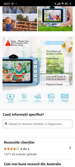 Camera foto digitala copii