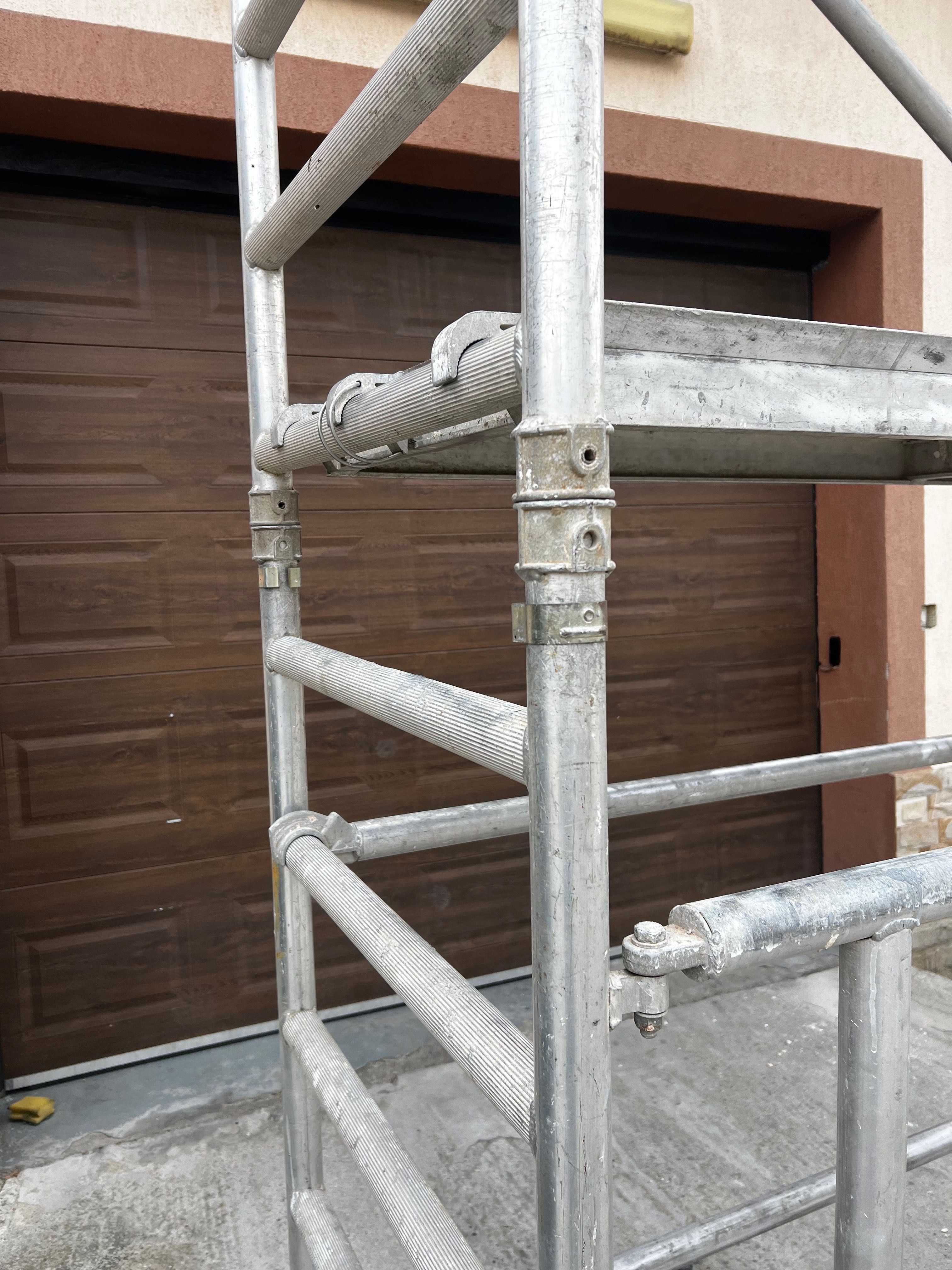 Schela aluminiu modulara ușor de montat/demontat cu 4 roti rotative