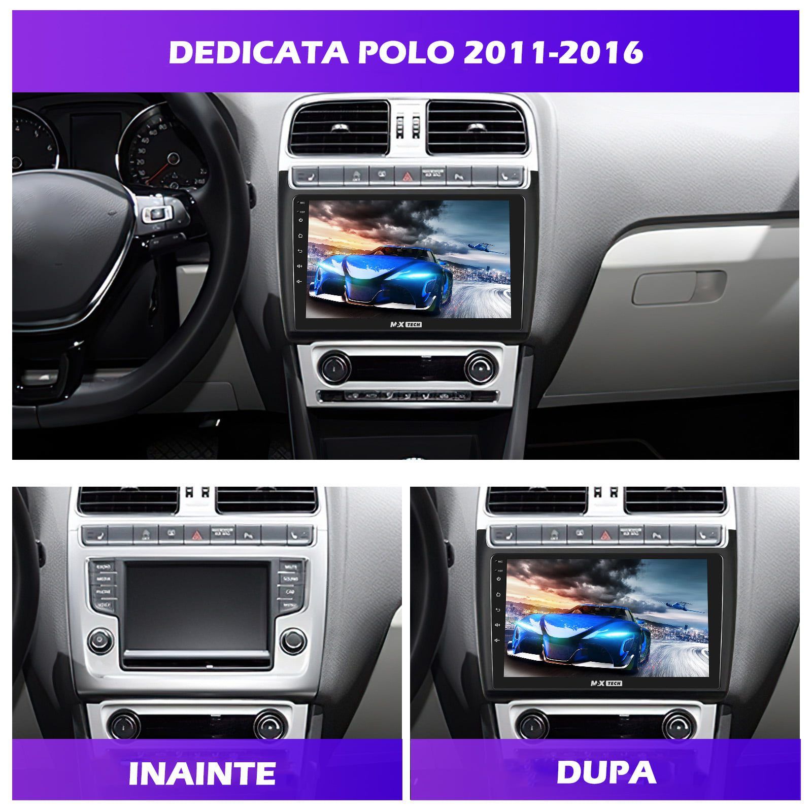 Navigatie Volkswagen Polo dedicata GPS, Touchscreen, Bluetooth, Radio