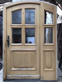 Usa casa intrare vila boltita lemn deam vitraliu termo H 217 x L 147