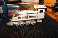 Puzzle Lemn 3D 70 Piese - Locomotiva Cu Aburi - Custom Made - Nou