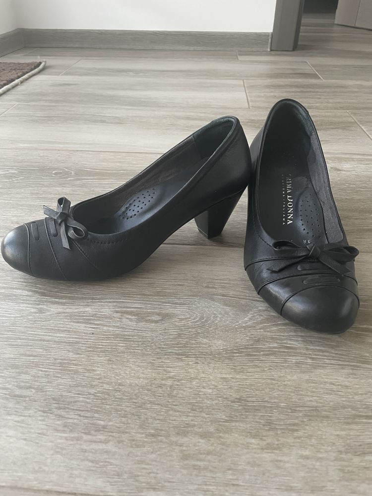 Pantofi piele neagra Prima Donna super comozi