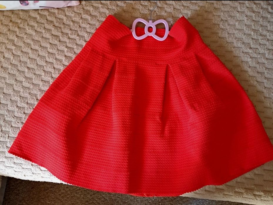 Fusta dama roșie bufanta pt Craciun fusta dama cloș