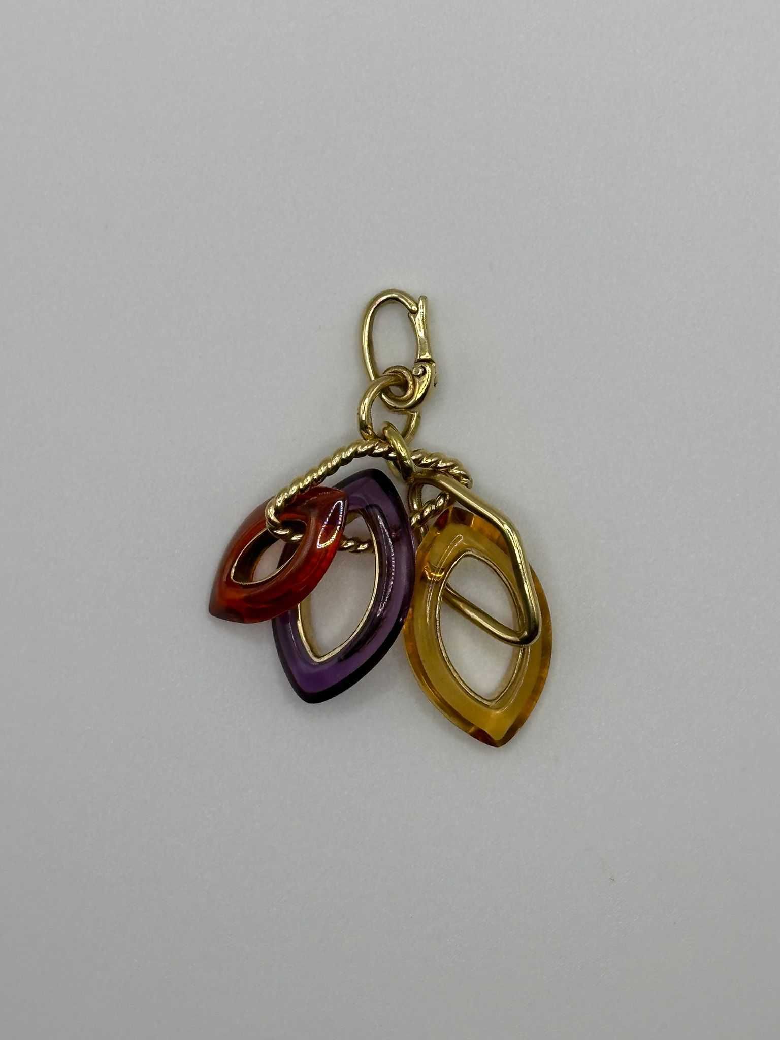 PANDANTIV AUR 18K - De firma : ROSATO - Citrin - Ametist -Spinel -6.3g