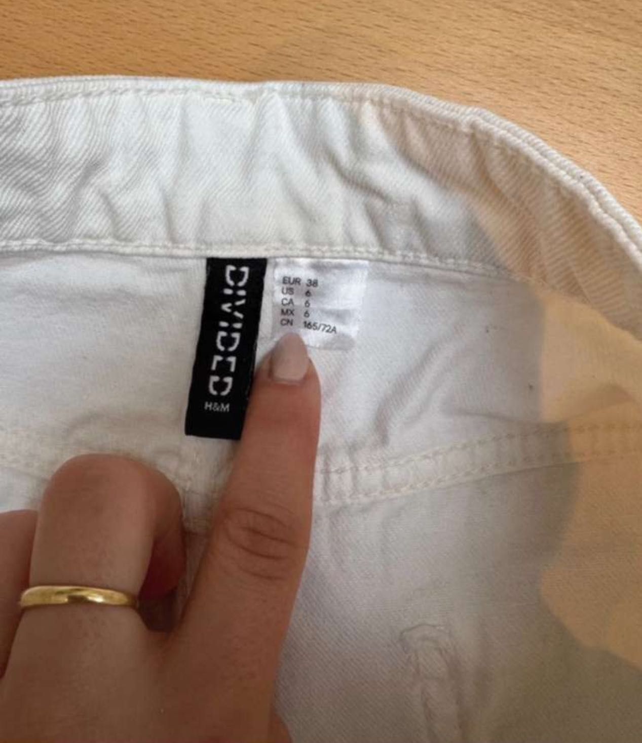Blugi H&M albi wide leg