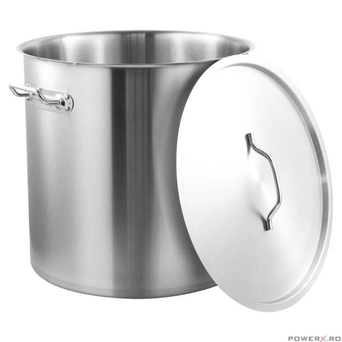 Oala cu capac din otel inoxidabil, capacitate 71 litri, 45 cm,