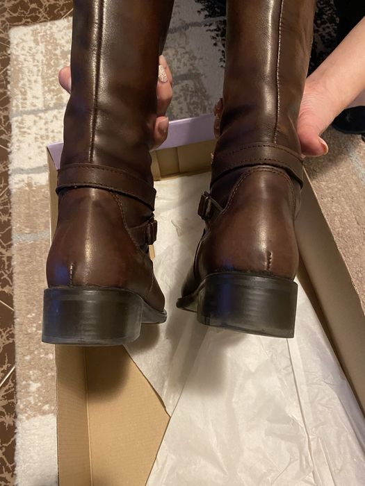 Ботуши естествена кожа тъмно кафеви