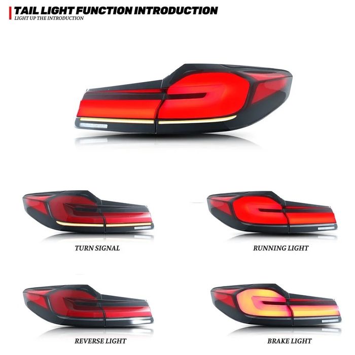 Set stopuri BMW Seria 5 G30 (2017-2020) Full LED Semnalizare Dinamica
