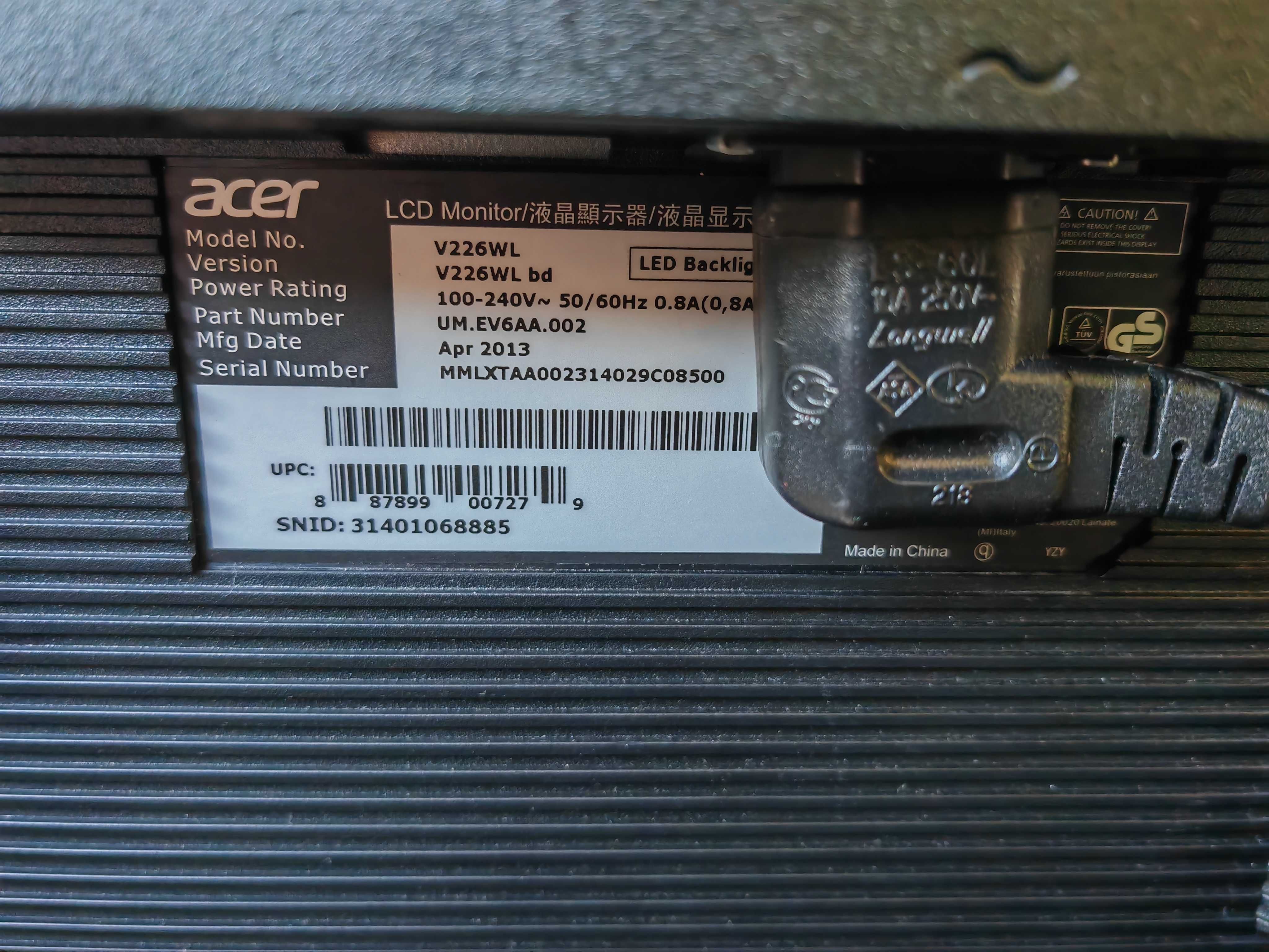 Acer V226WL-Монитор 22″-bmd LED