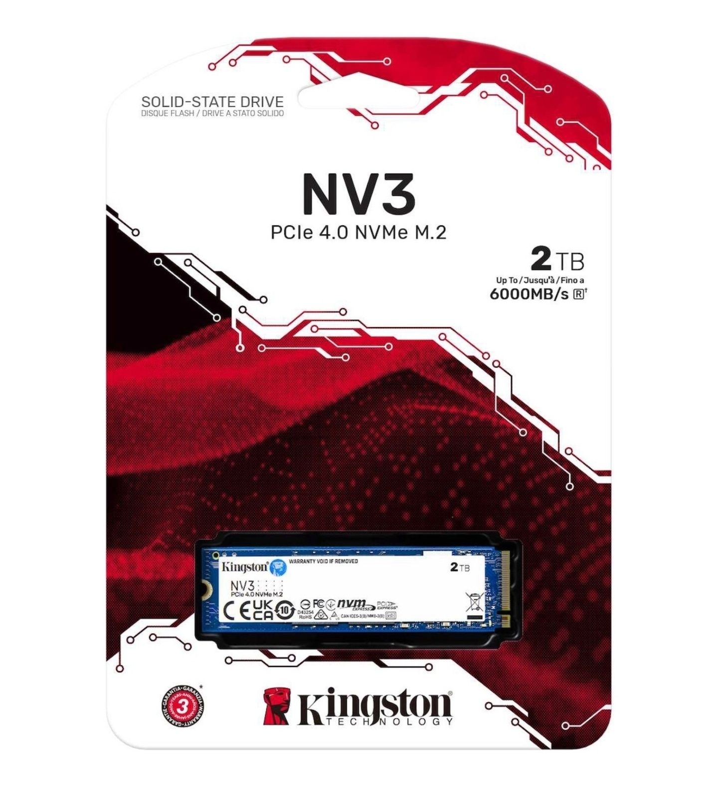 Ново! solid-state drive (ssd) kingston 2000gb nv3 m.2 2280 pcle 4.0 nv
