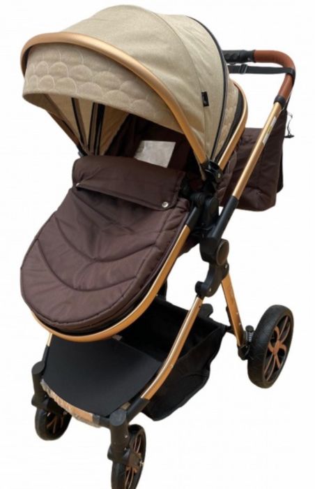 Carucior 3 In 1 Reversibil Si Cu Suspensii  Crem