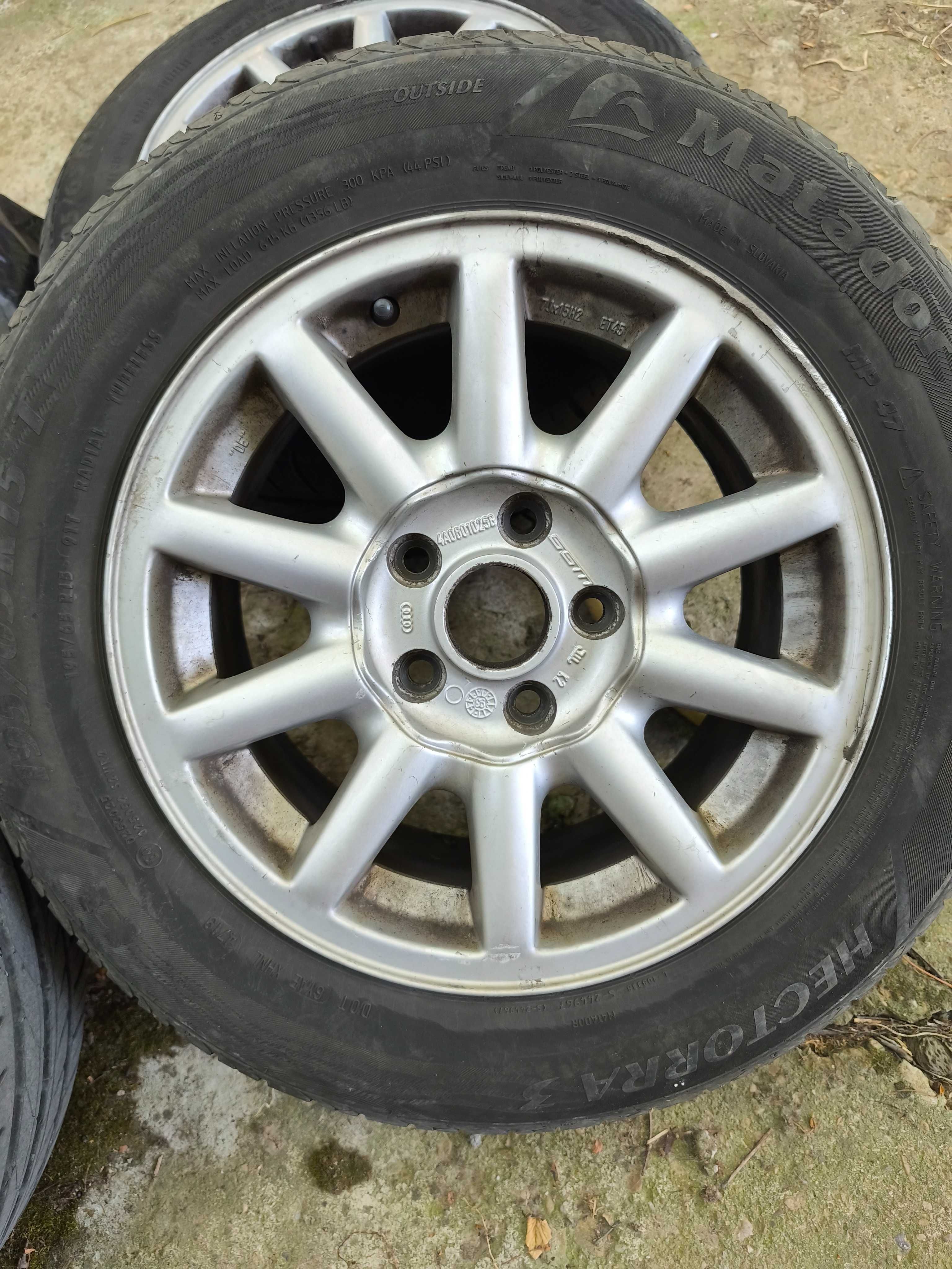 5 бр. лети джанти за ауди (оригинални) с летни гуми 195/65 R15-Матадор