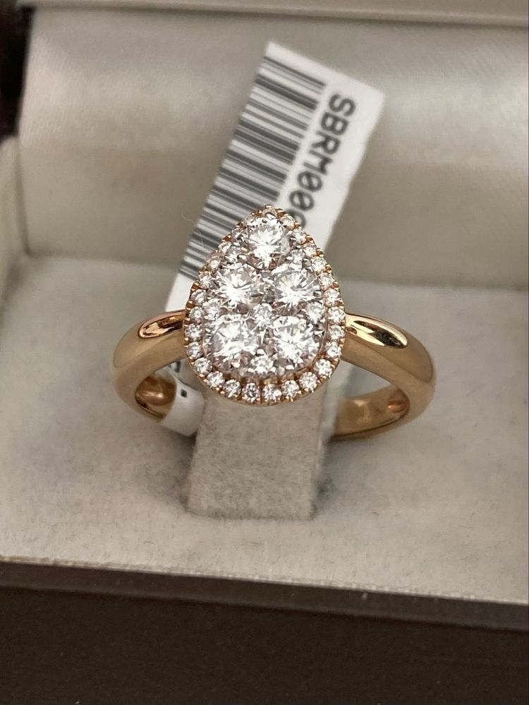 Inel aur roz 18kt.cu diamante 0.81ct