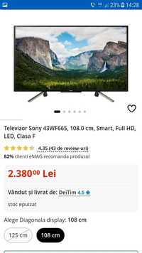 Vând Smart tv Sony bravia 108 cm