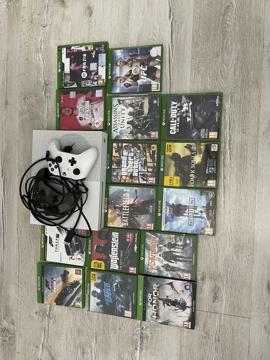 Xbox One S 1TB, 2 controllere, 15 jocuri