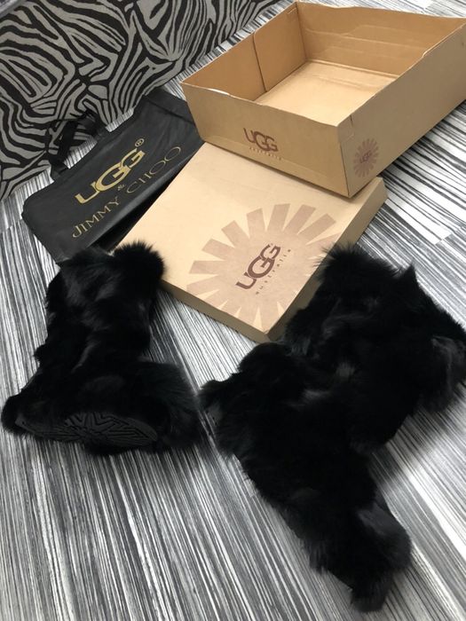 UGG blana naturală VULPE 100% / poze REALE nu copiate ! Negru,roșu