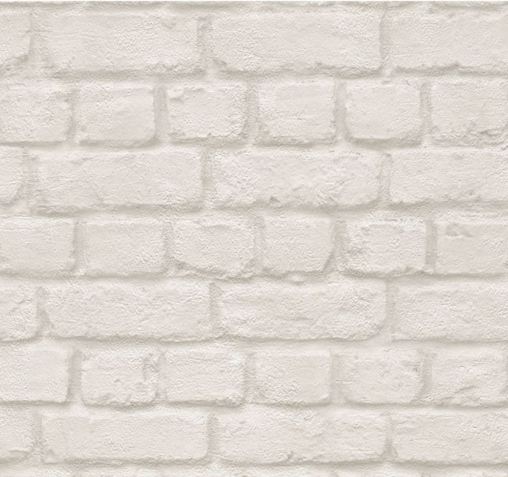 Tapet hartie, model tip piatra/caramida, alb, rola 10 x 0.53 m