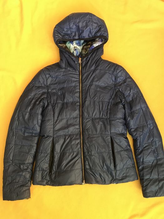 олекотено яке две лица двулицево вата пролет есен S/M пъстро индиго