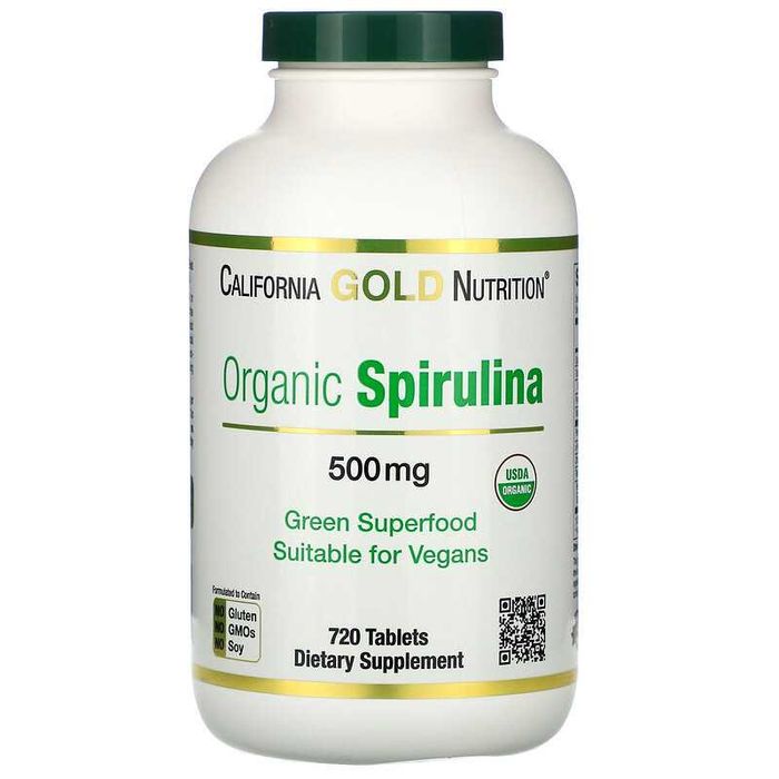 Спирулина 720 шт  (Spirulina California Gold Nutrition)