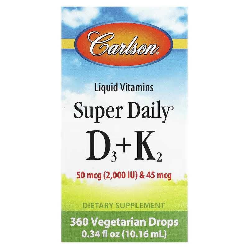 Carlson Super Daily D3+K2 Kids Kid's (1000 МЕ и 2000 МЕ) Д3 К2 D3 K2