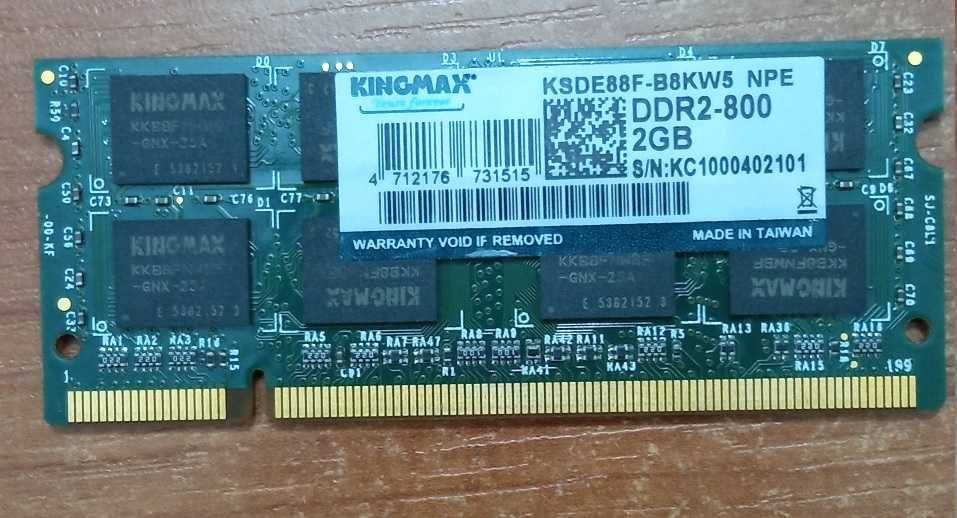 Vand Memorie Laptop 2 GB DDR2 Kingmax 800 MHz.