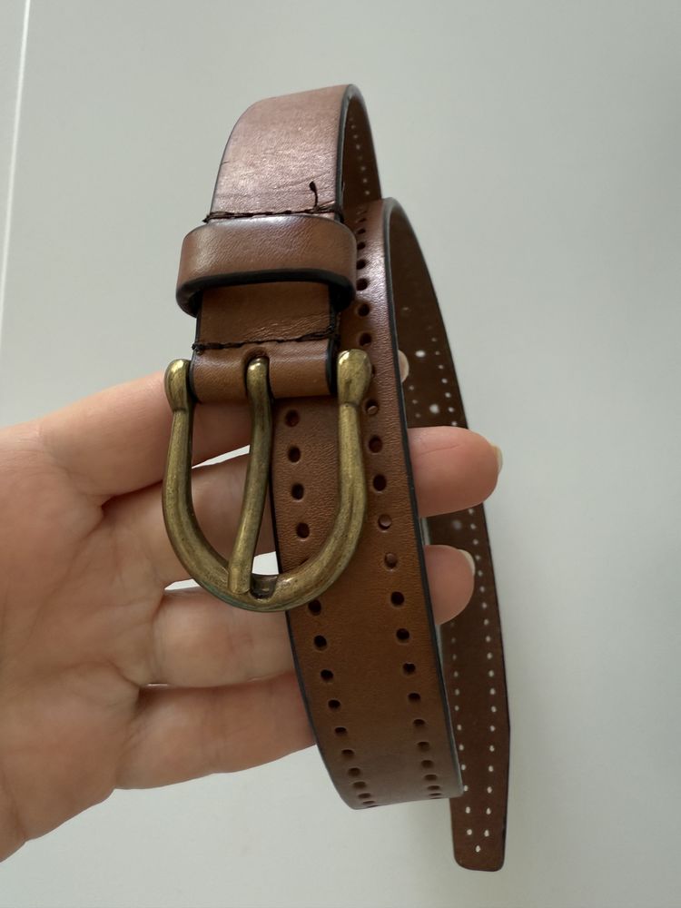 Кафяв кожен колан Massimo Dutti