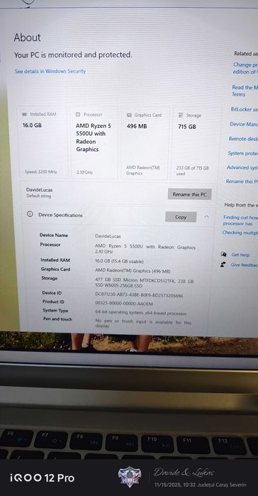 Laptop 16GB RAM , 17,3 Inch HD