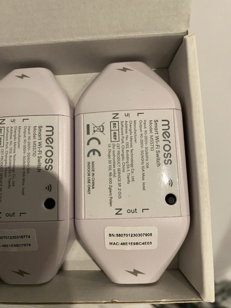 Set 4 intrerupătoare inteligent Wi-Fi Meross MSS710-UN