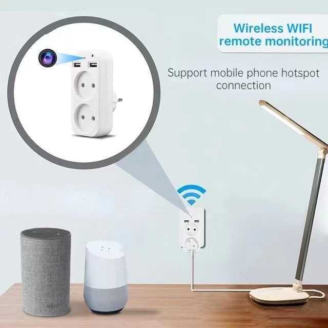 Camera Spion WIFI, TSS- PEU2W Ascunsa in Priza Dubla ,5MP,Full HD