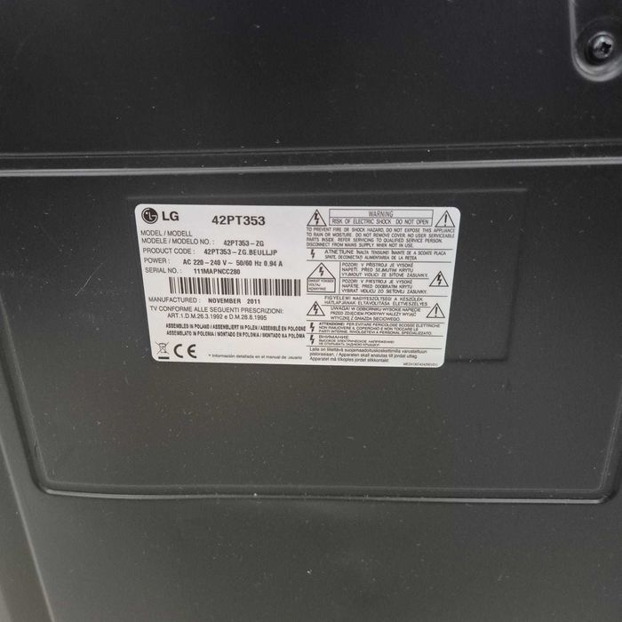 Televizor cu Plasma LG, 106cm, HD Ready, 42PT353 Zeus Amanet 32667