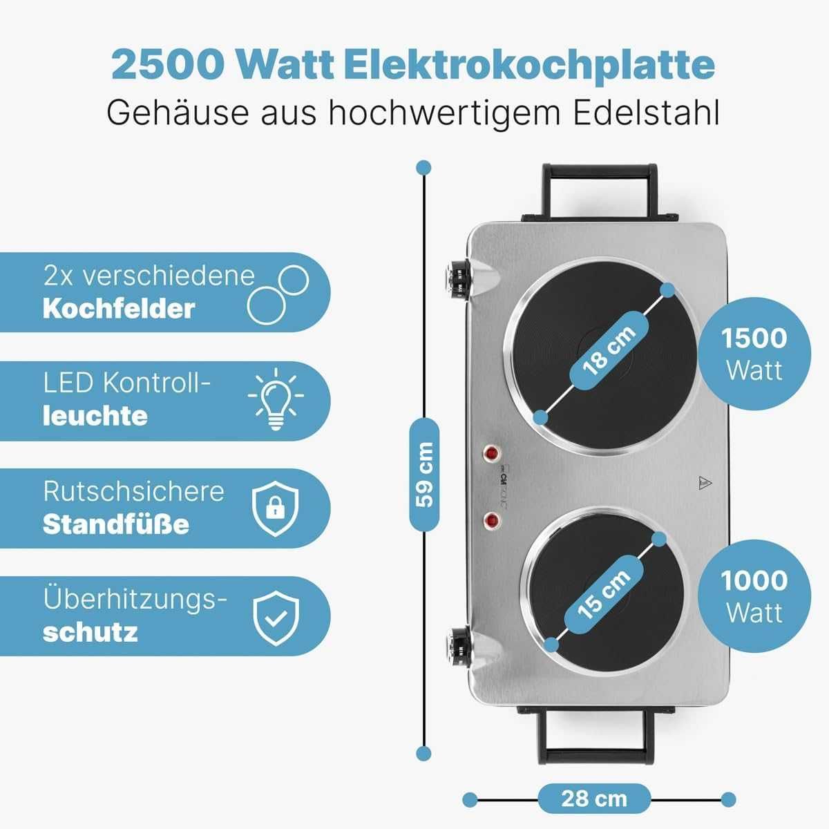 Двоен котлон Clatronic DKP 3668 Неръждаема стомана 2500W