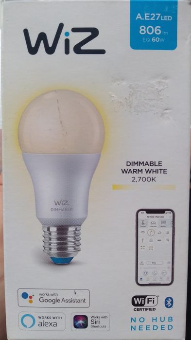 LED WiFi Смарт Крушка 60W E27 Димираща С Управление От Телефона